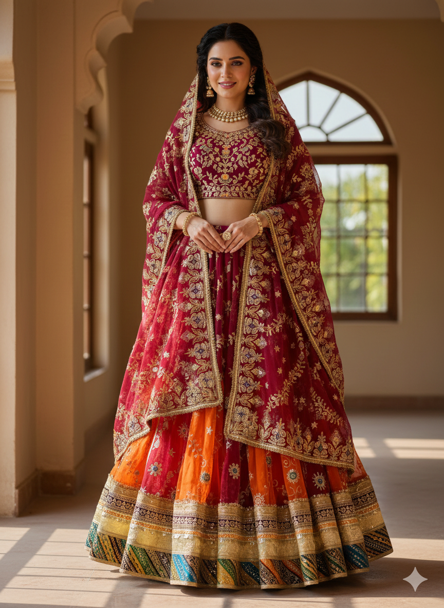 Traditional Party wear Lehenga Odhani Set