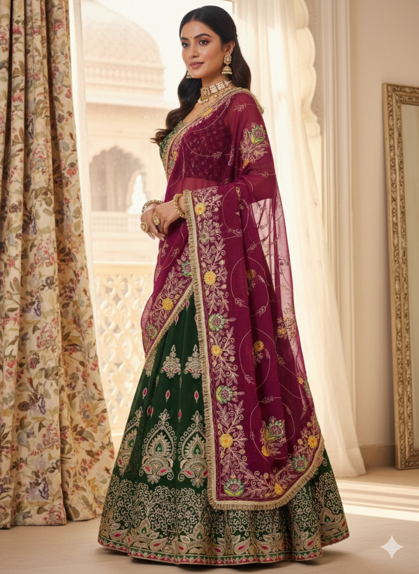 Traditional Lehenga Odhani Set