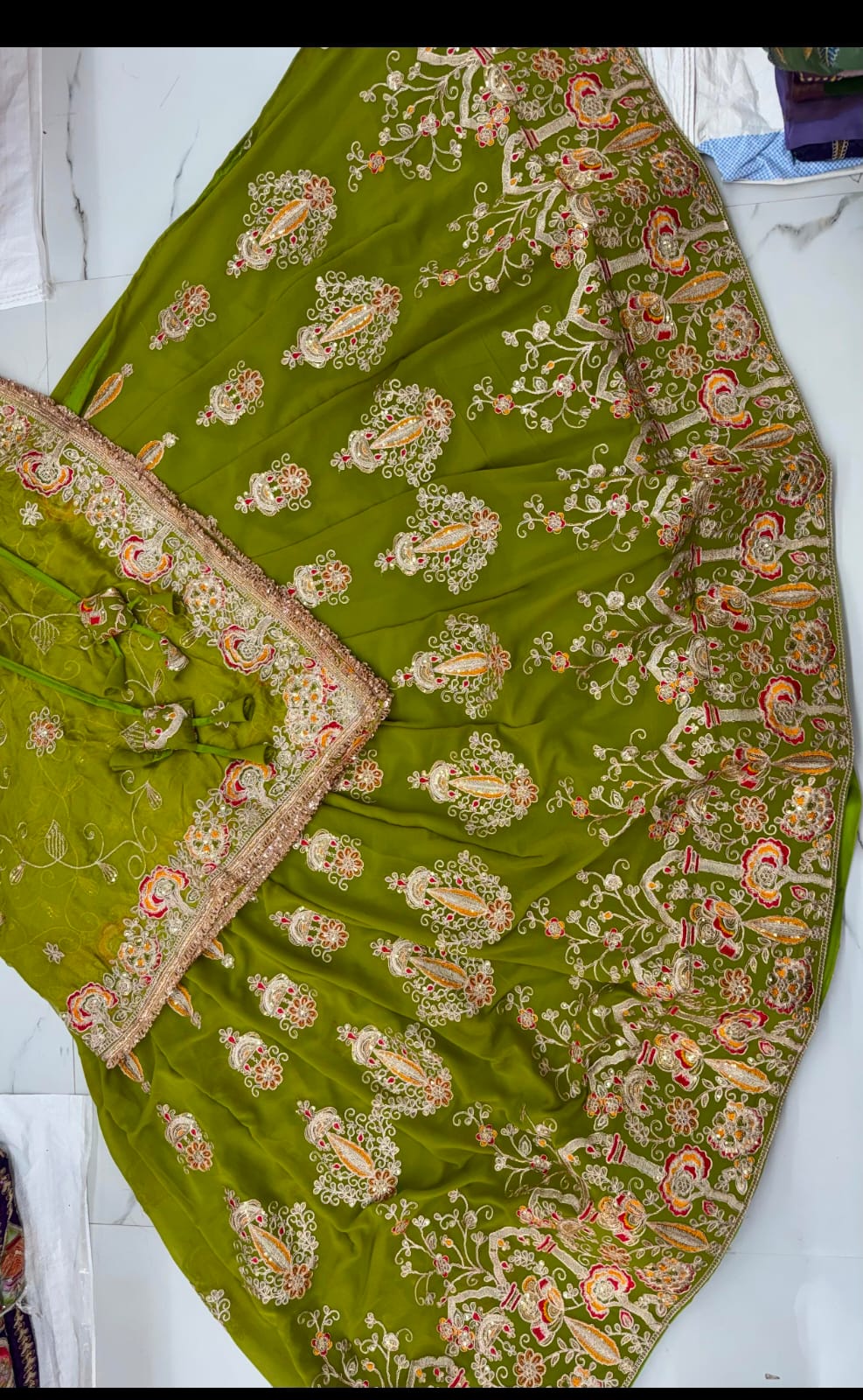 Green Traditional Lehnga Odhani