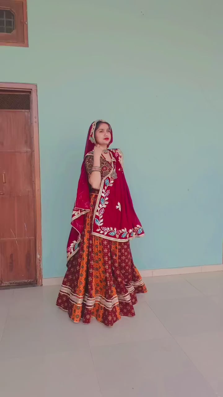 Traditional Cotton Lehenga Odhani