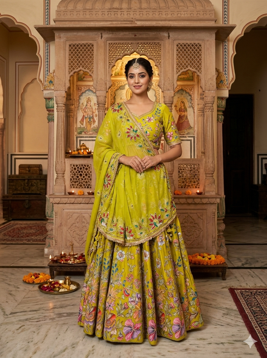 Rajasthani Lehnga odhani set for women
