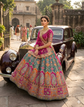 Pink Rajasthani Lehenga Odhani for Women